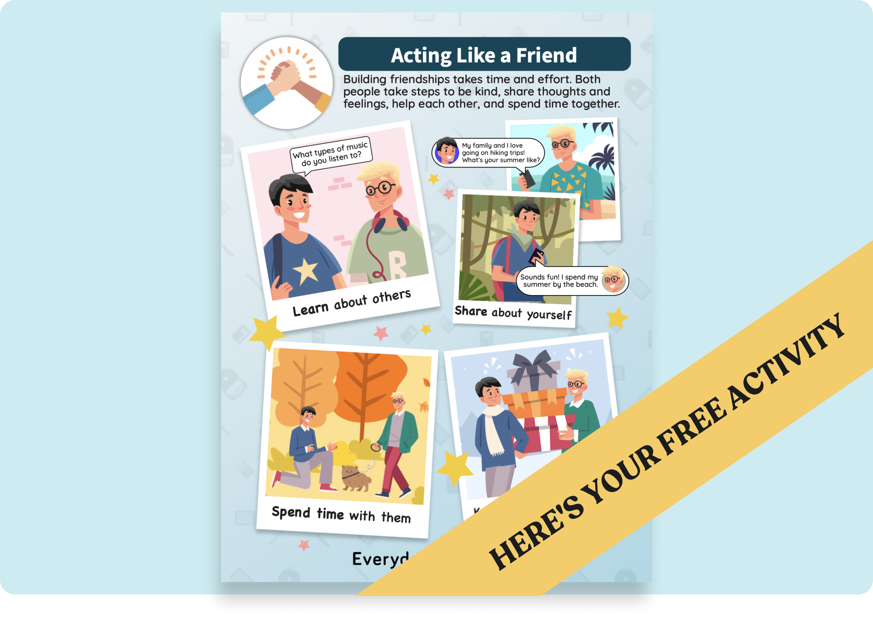Middle School Free Poster & Lesson Plan: Acting Like a Friend

