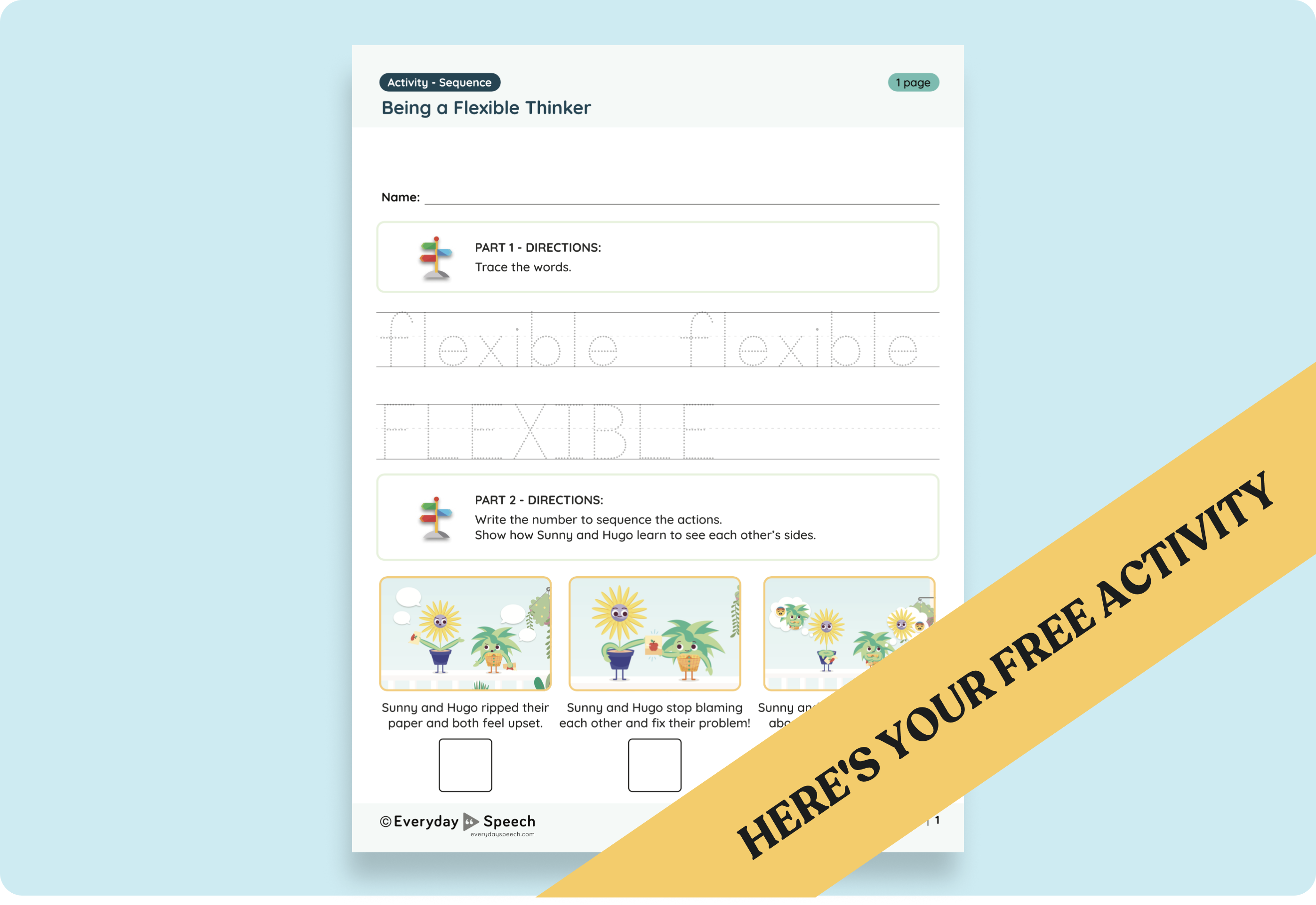 Pre-K & Kindergarten Perspective Taking PDF: Being a Flexible Thinker
