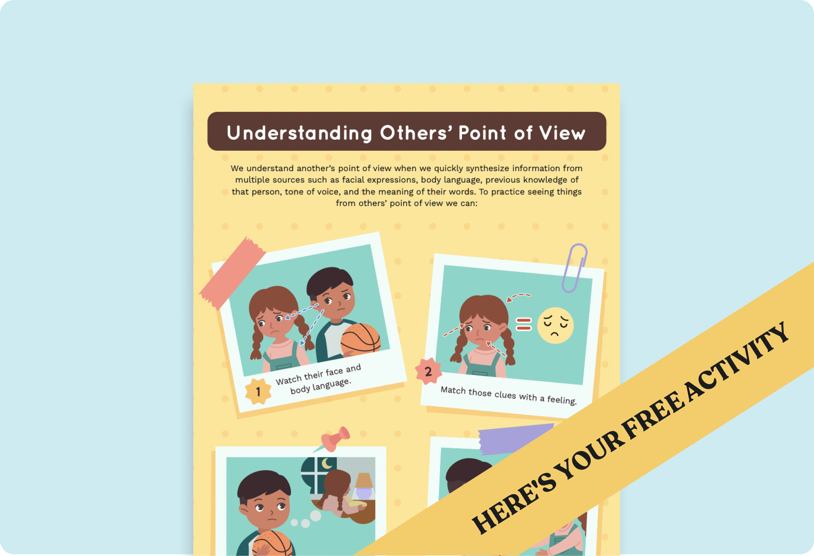 Elementary School Perspective Taking Goal Poster: Understanding Others’ Point of View