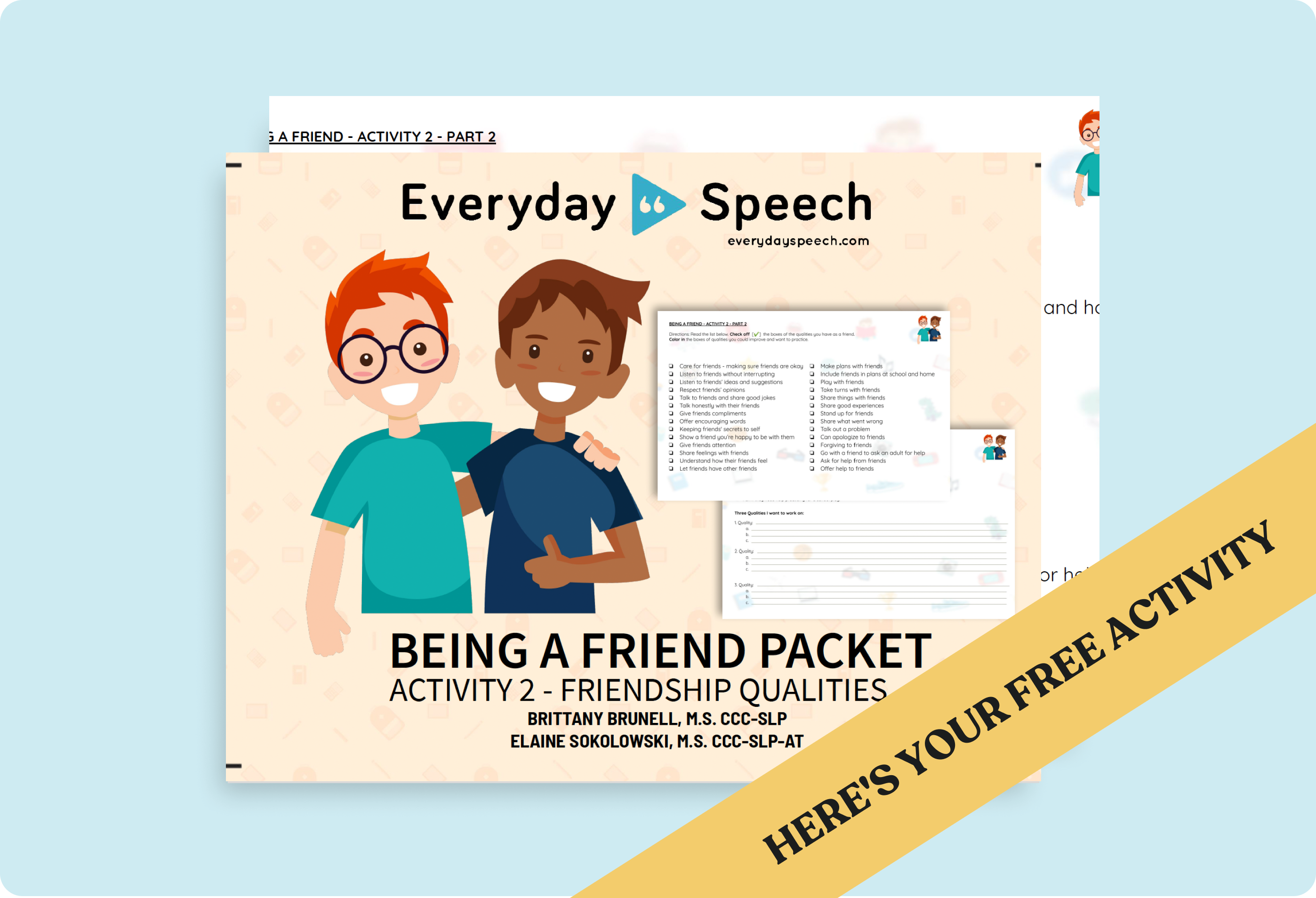 Elementary Free Printable & Lesson Plan: Being a Friend Packet