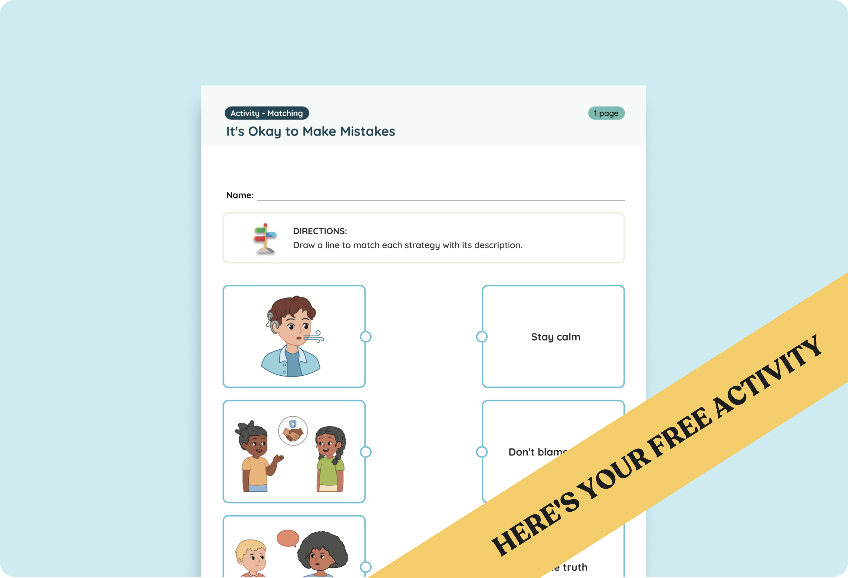 Preschool Free Lesson Plan & Worksheet: Making Mistakes