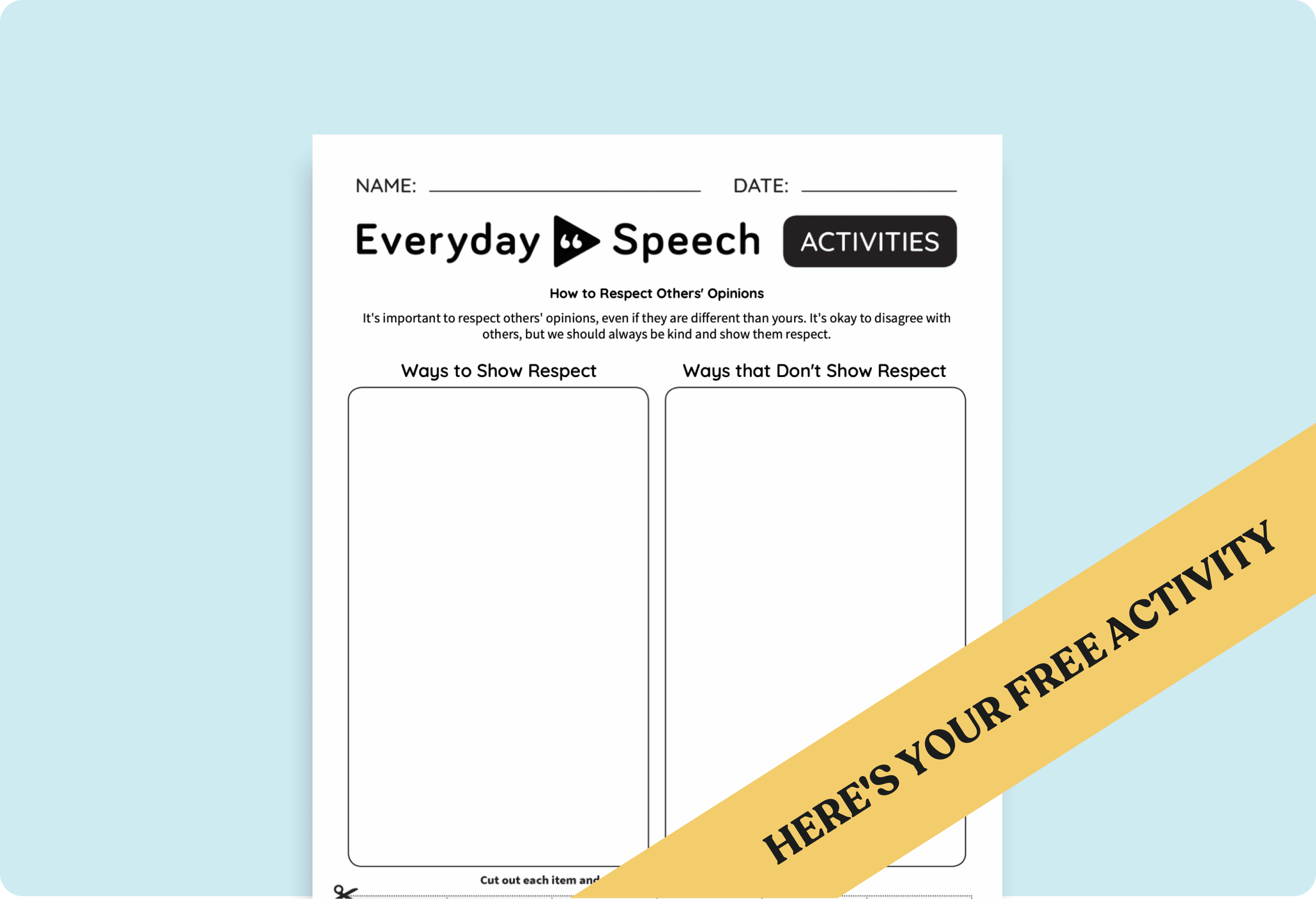 Elementary School Showing Respect Activity: How to Respect Others' Opinions