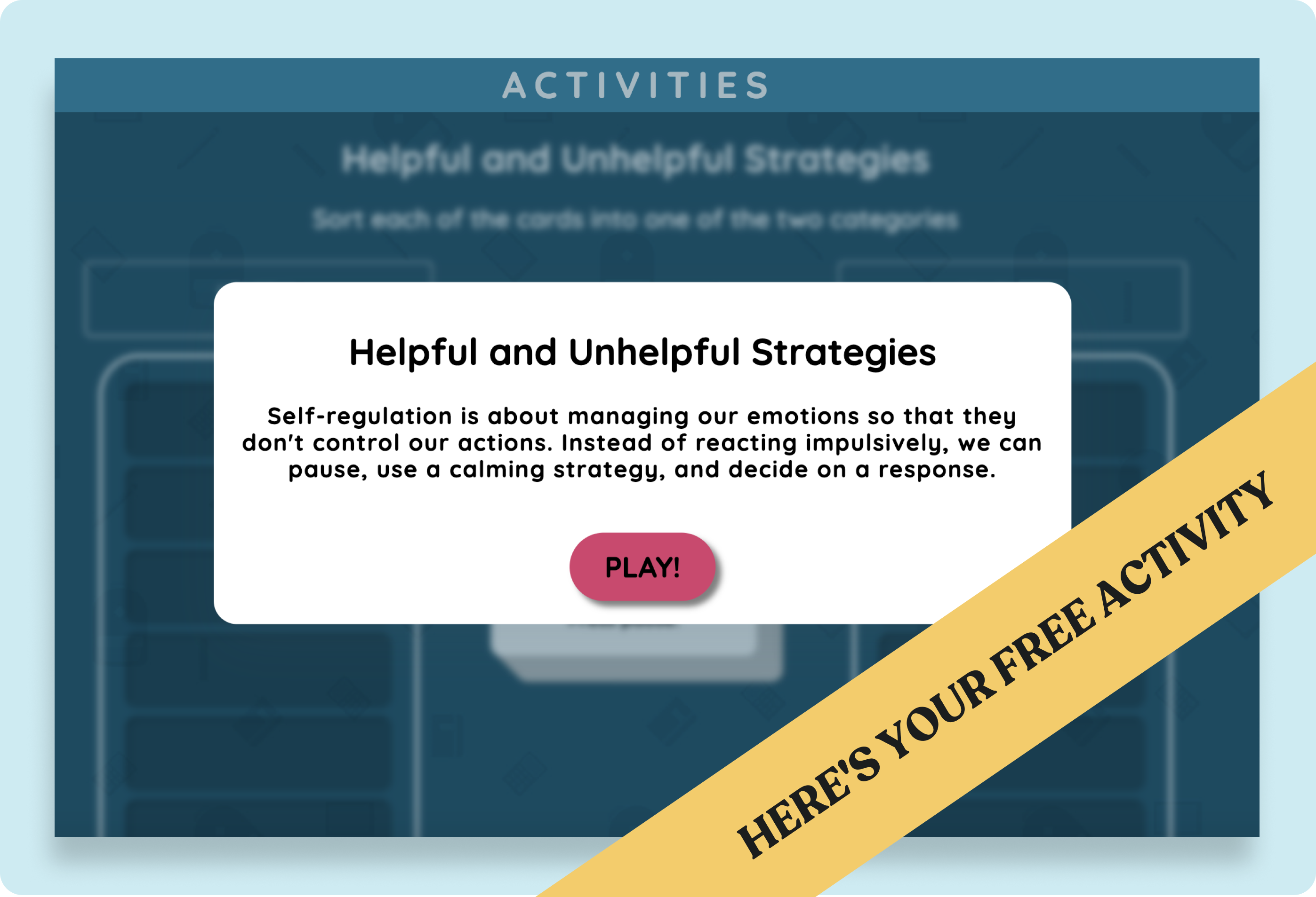 High School Staying Calm Interactive Activity: Helpful and Unhelpful Strategies