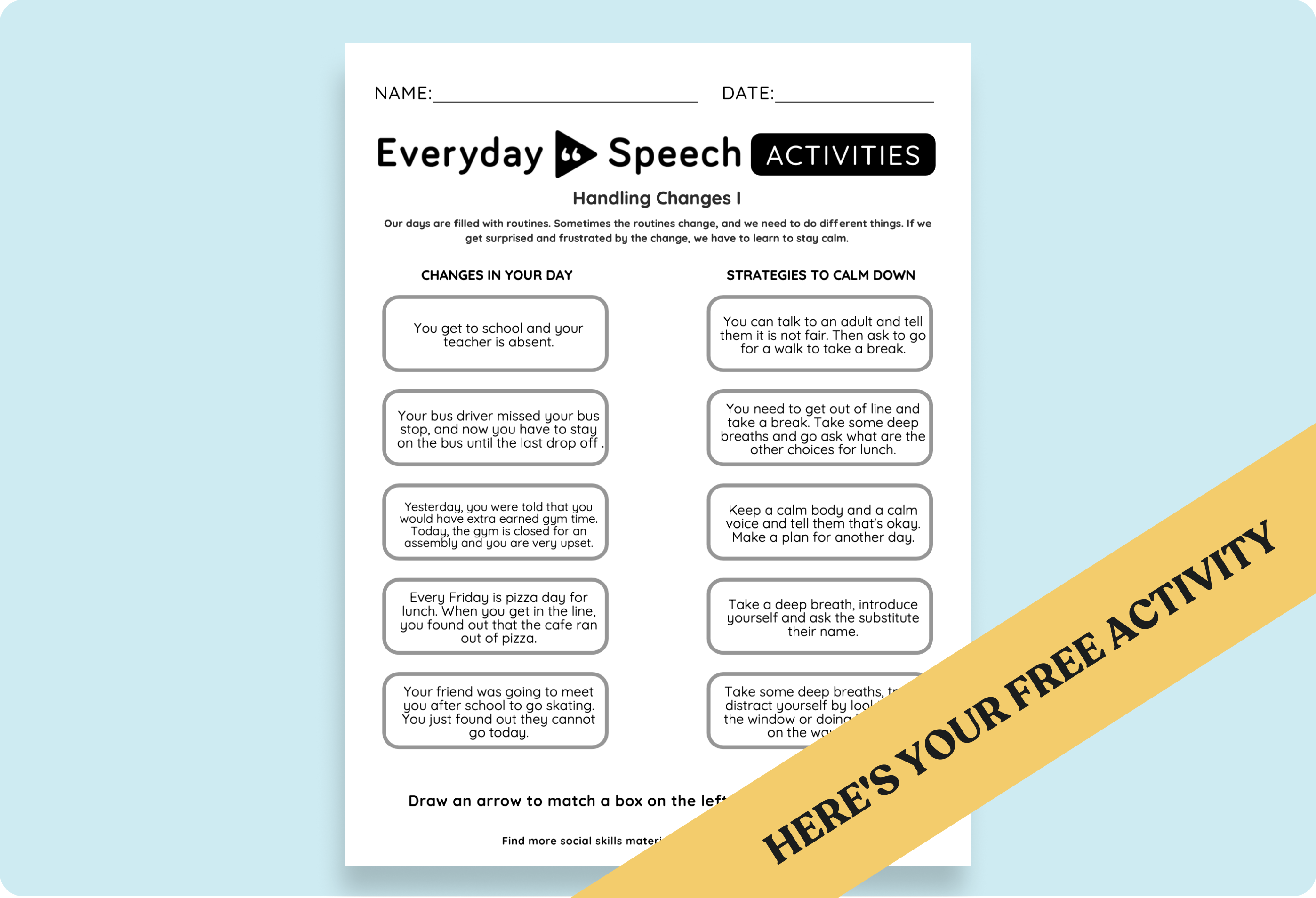 High School Switching Tracks PDF Activity: Handling Changes