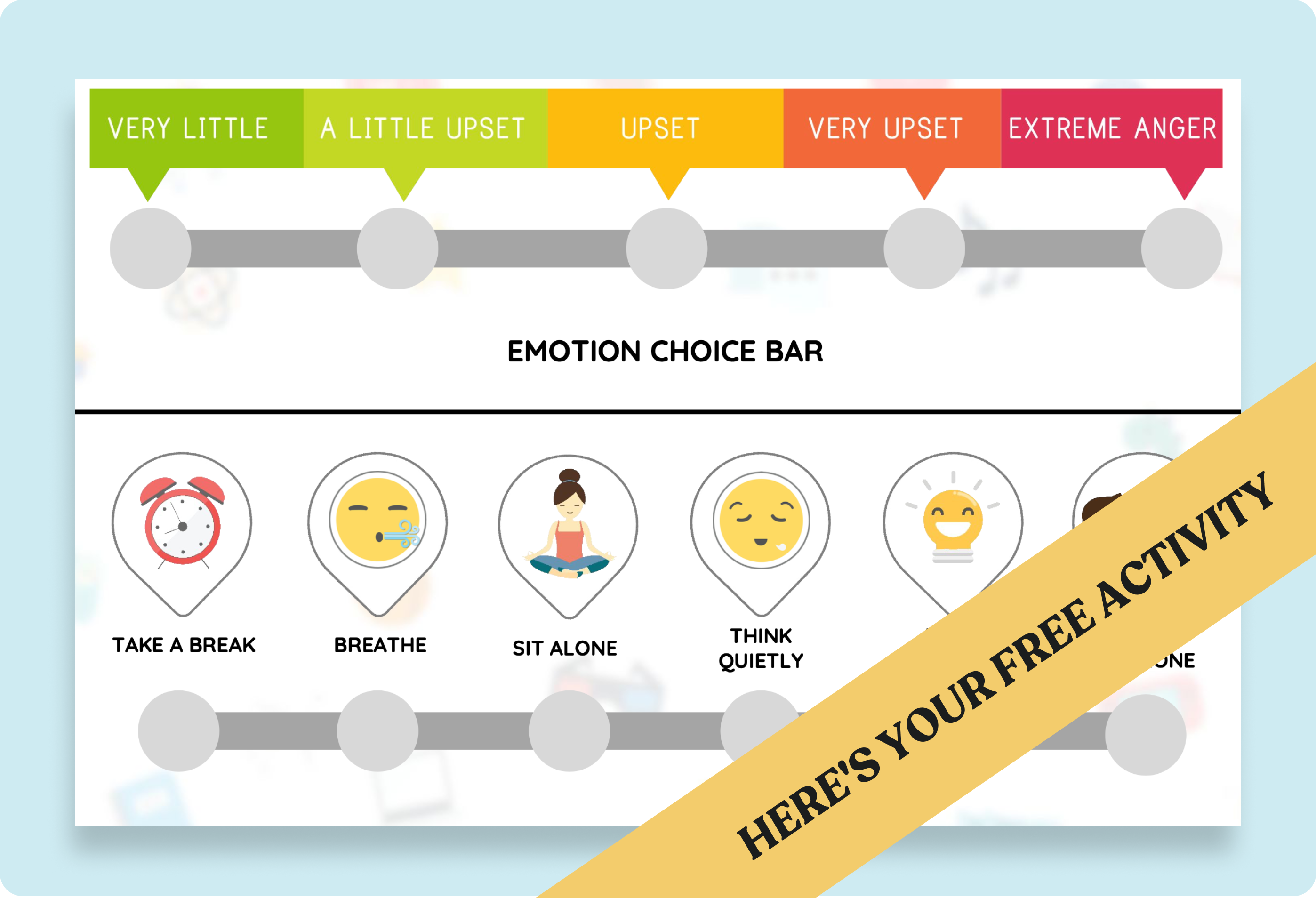 Elementary School Staying Calm Activity: Emotion and Solution Choice Bar