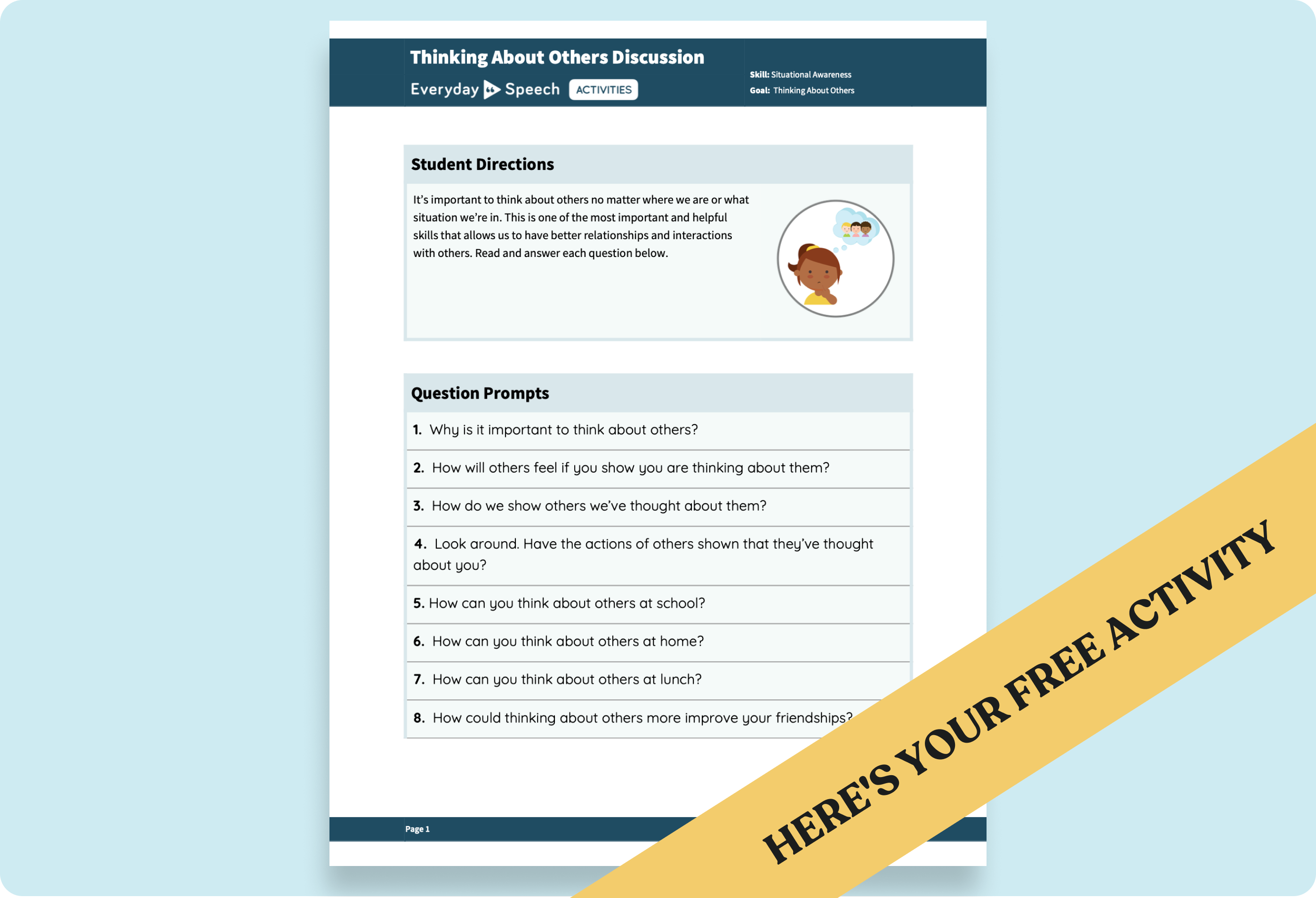 Middle School Situational Awareness Discussion Activity: Thinking About Others Discussion