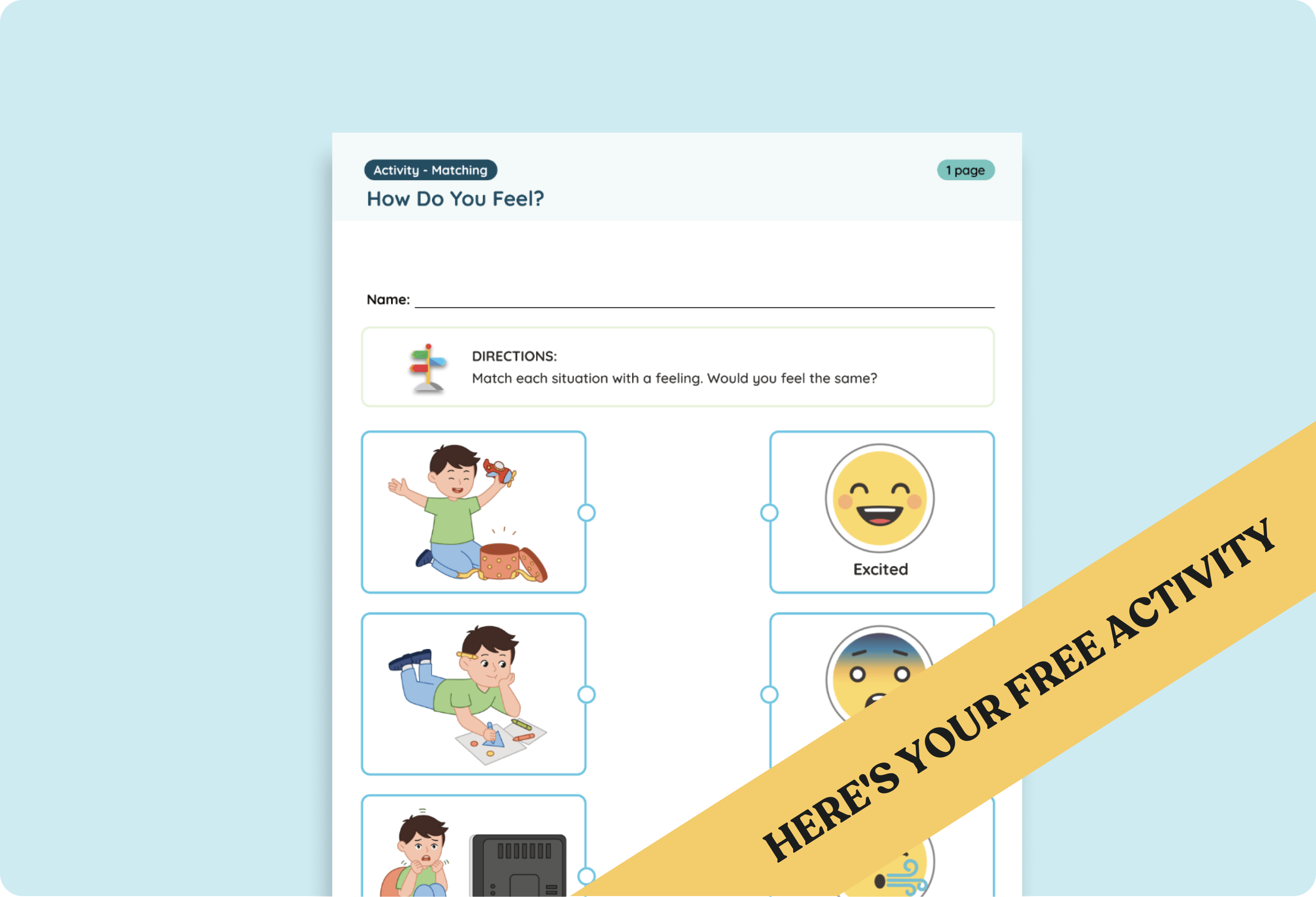 Pre-K & Kindergarten Perspective Taking Activity: How Do You Feel?